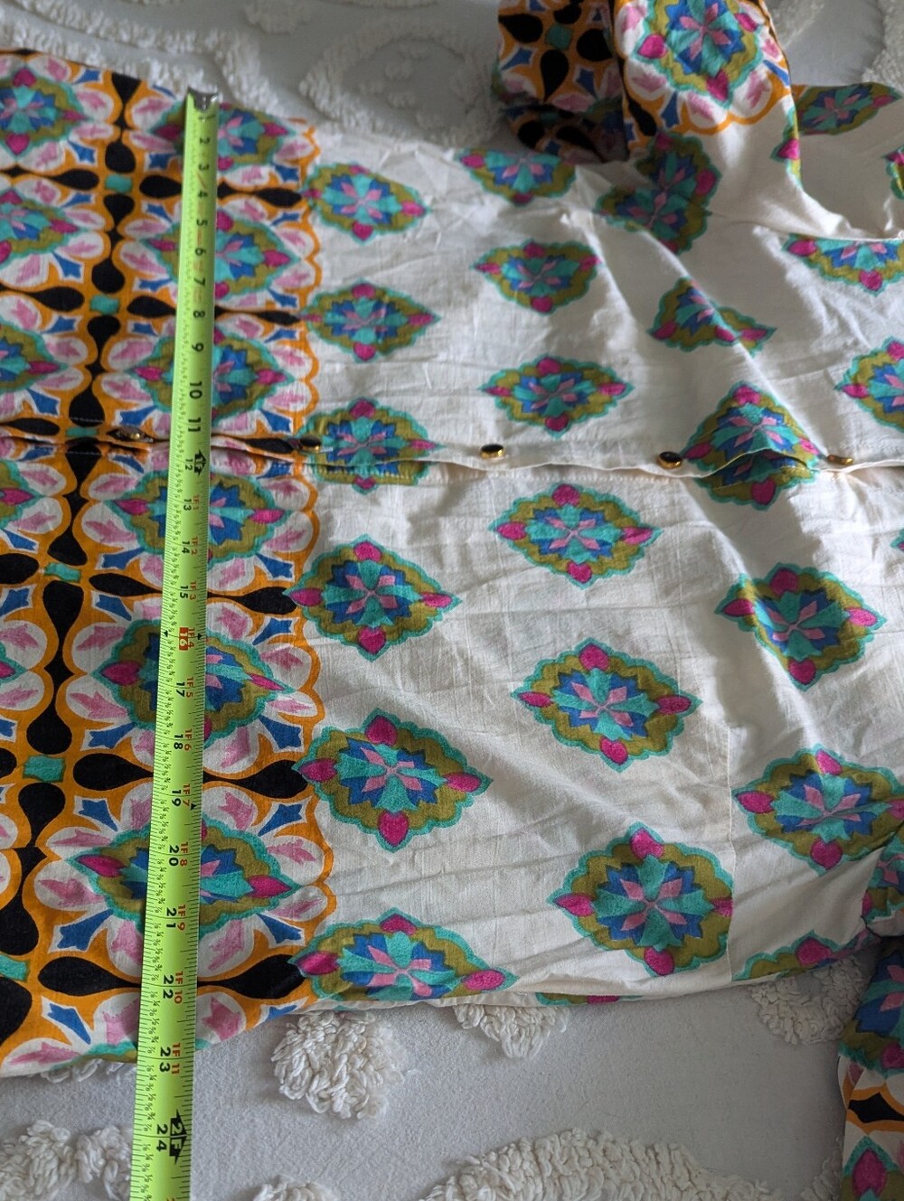 Anthropologie Mixed Print Button Down Maxi Dress Cotton Size Large - Picture 13 of 14